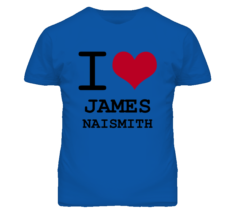 James Naismith Kansas Sports I Love Heart T Shirt