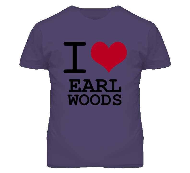 Earl Woods Kansas Sports I Love Heart T Shirt