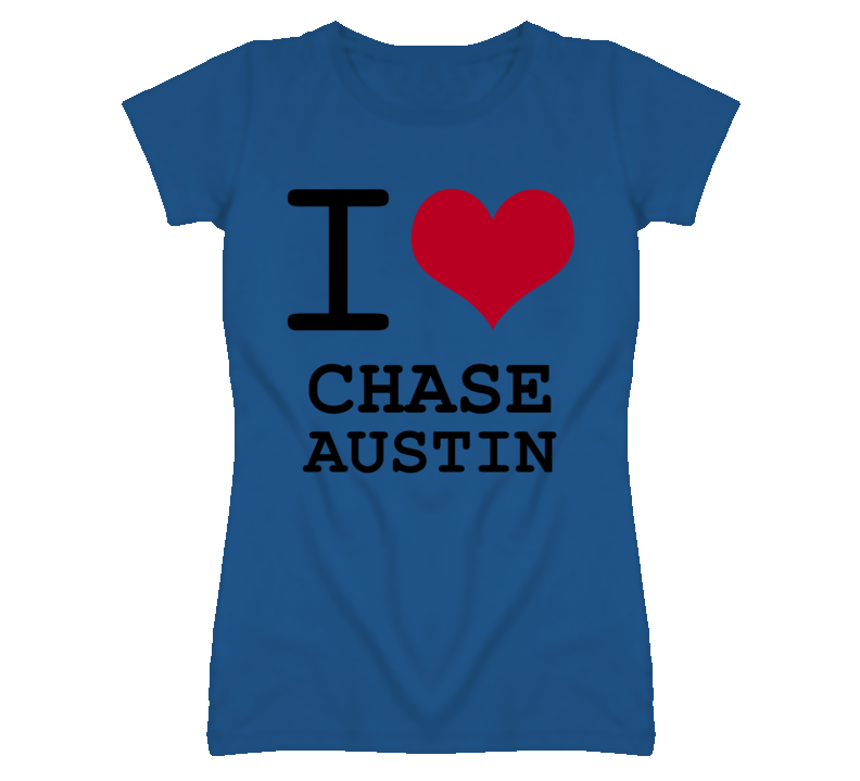 Chase Austin Kansas Sports I Love Heart Ladies Tee T Shirt