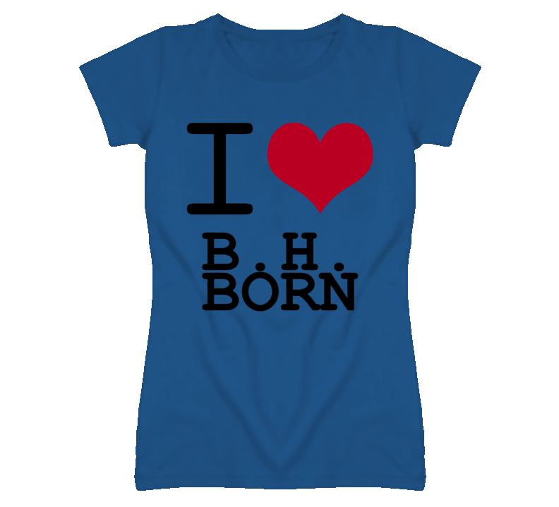 BH Born Kansas Sports I Love Heart Ladies Tee T Shirt