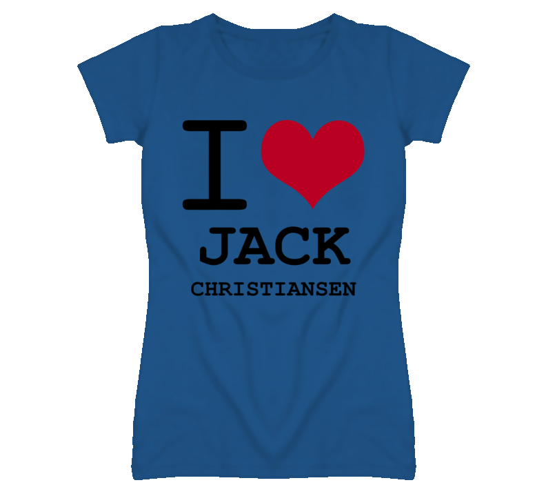Jack Christiansen Kansas Sports I Love Heart Ladies Tee T Shirt