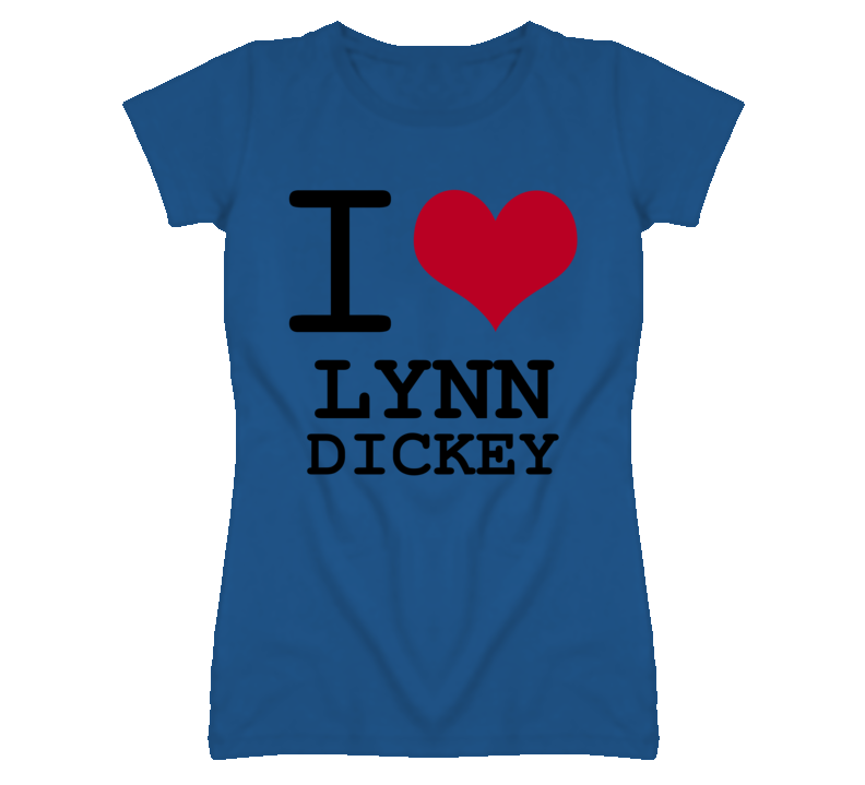 Lynn Dickey Kansas Sports I Love Heart Ladies Tee T Shirt