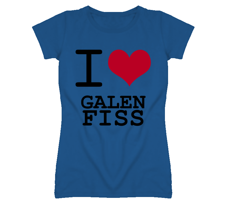 Galen Fiss Kansas Sports I Love Heart Ladies Tee T Shirt
