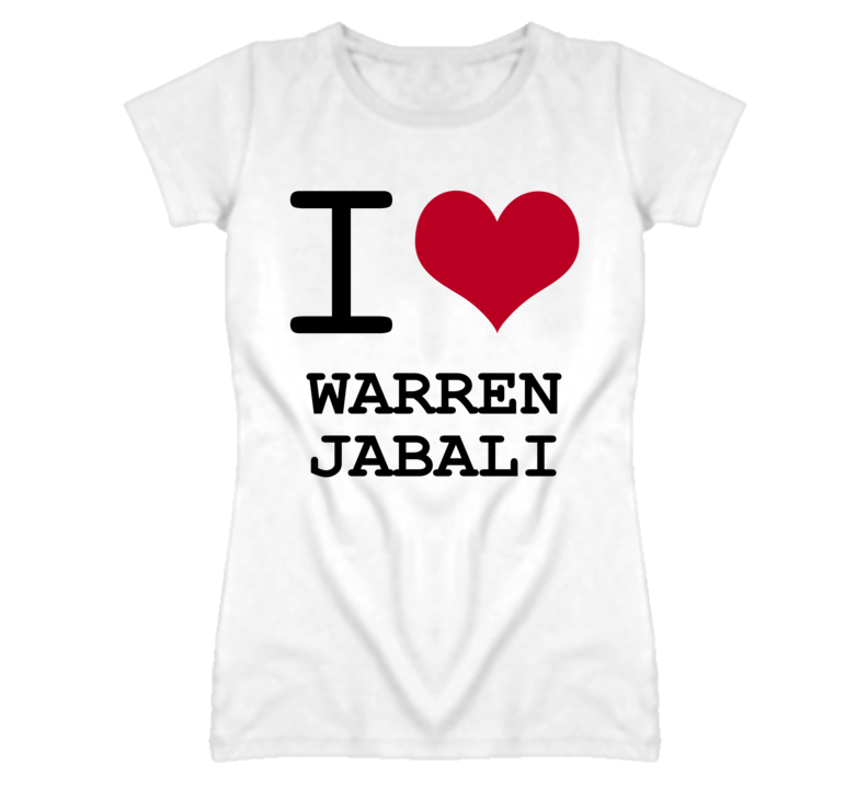 Warren Jabali Kansas Sports I Love Heart Ladies Tee T Shirt