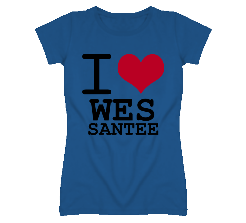 Wes Santee Kansas Sports I Love Heart Ladies Tee T Shirt