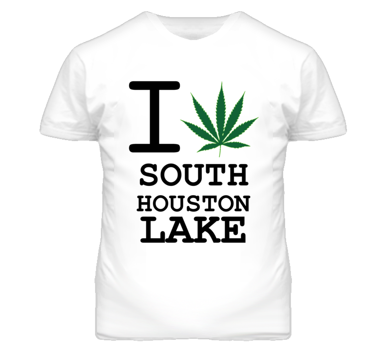 South Houston Lake Missouri I Heart Love Weed Marijuana Green T Shirt