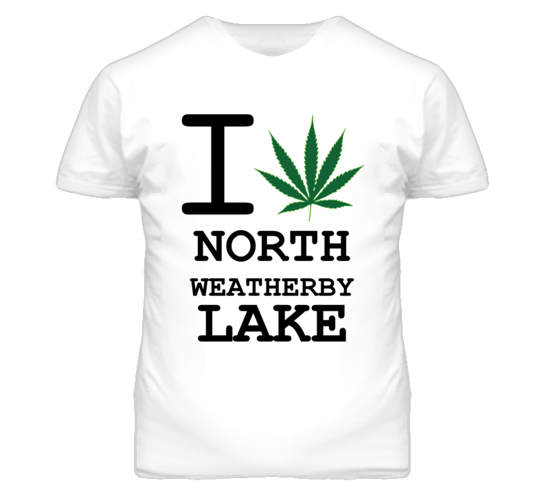 North Weatherby Lake Missouri I Heart Love Weed Marijuana Green T Shir