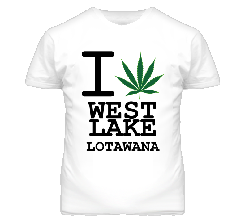 West Lake Lotawana Missouri I Heart Love Weed Marijuana Green T Shirt