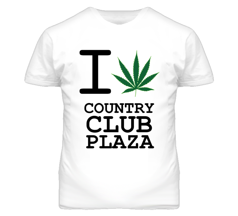 Country Club Plaza Kansas I Heart Love Weed Marijuana Green T Shirt