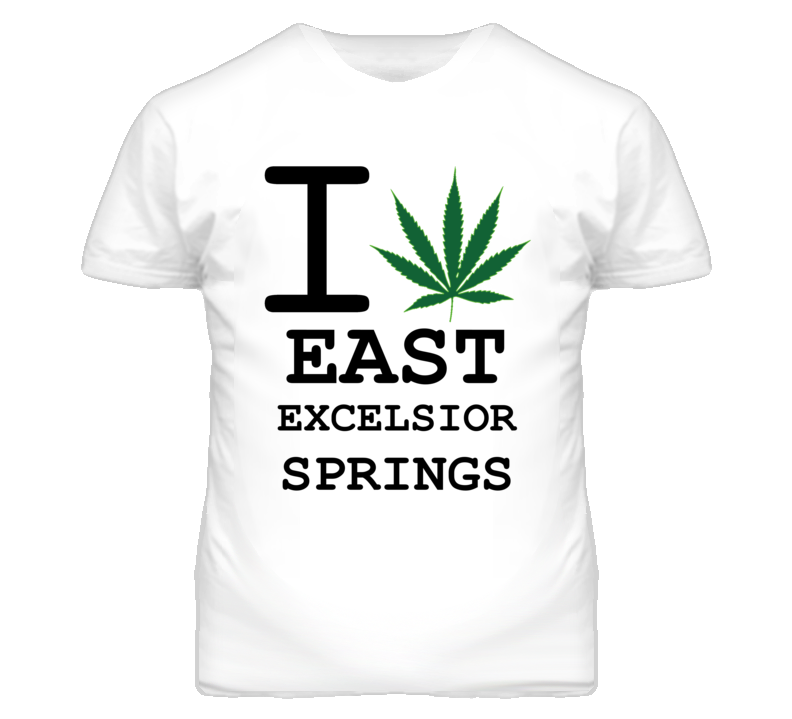 East Excelsior Springs Missouri I Heart Love Weed Marijuana Green T Sh
