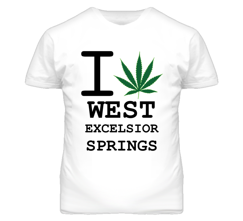 West Excelsior Springs Missouri I Heart Love Weed Marijuana Green T Sh