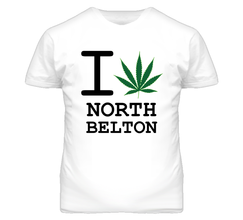 North Belton Missouri I Heart Love Weed Marijuana Green T Shirt