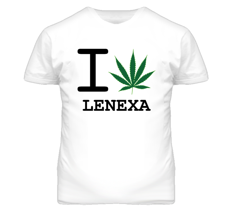 Lenexa Kansas I Heart Love Weed Marijuana Green T Shirt