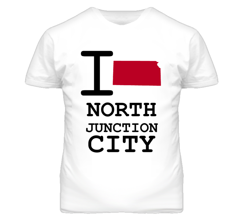 North Junction City Kansas I Heart Love State T Shirt