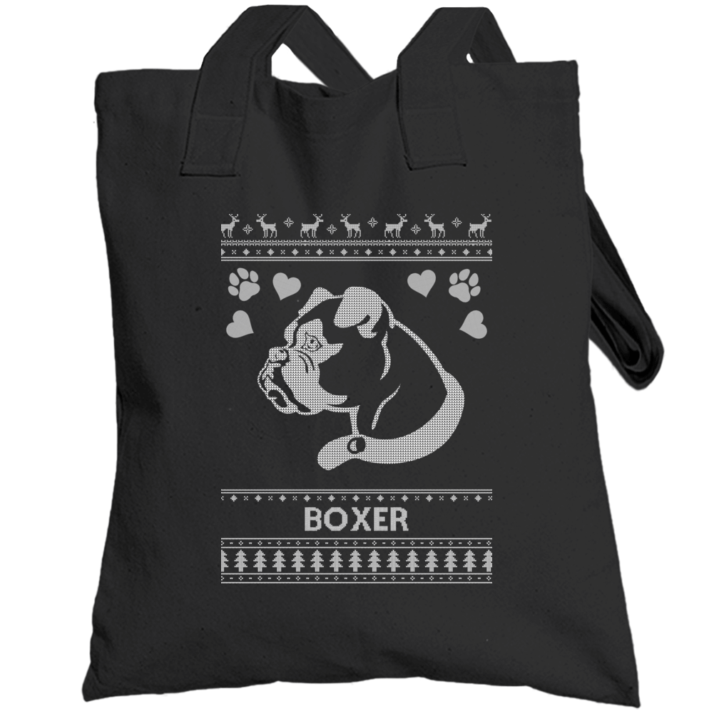 Boxer Dog Owner Lover Ugly Christmas Sweater Totebag