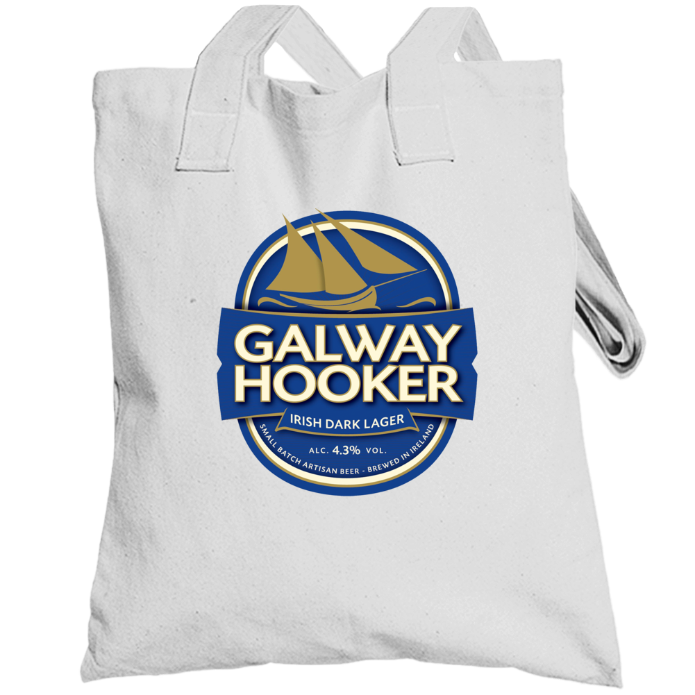 Galway Hooker Irish Dark Lager Beer Drinking Totebag Galway Hooker Irish Dark Lager Beer Drinking Totebag