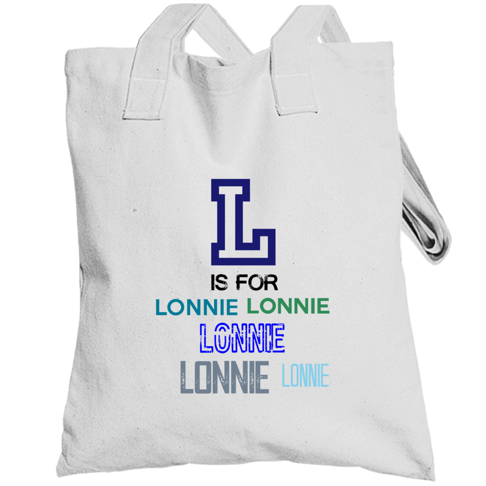 L Is For Lonnie Cool Personalized Name Alphabet Collage Totebag L Is For Lonnie Cool Personalized Name Alphabet Collage Totebag