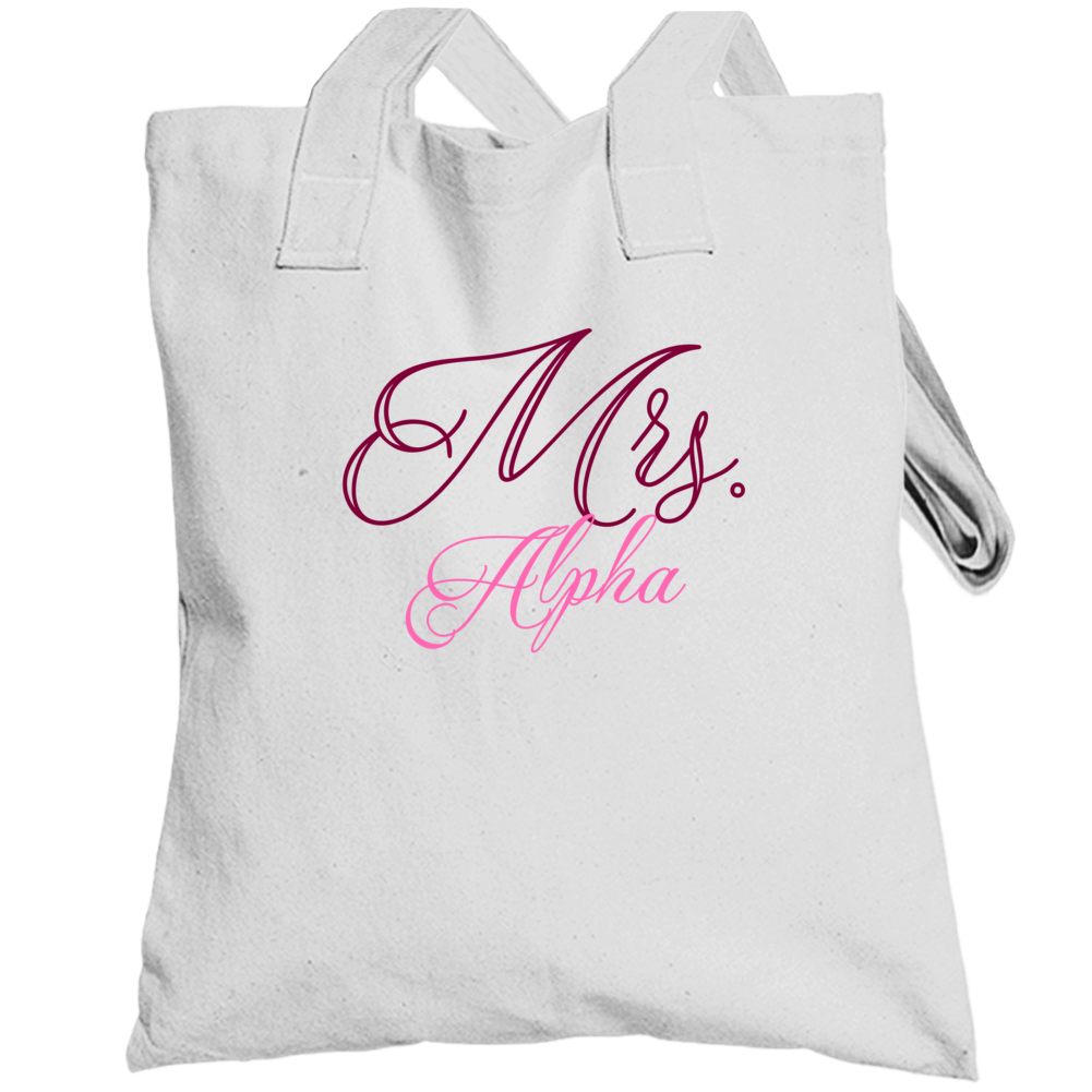 Mrs Alpha Last Name Funny Totebag Mrs Alpha Last Name Funny Totebag