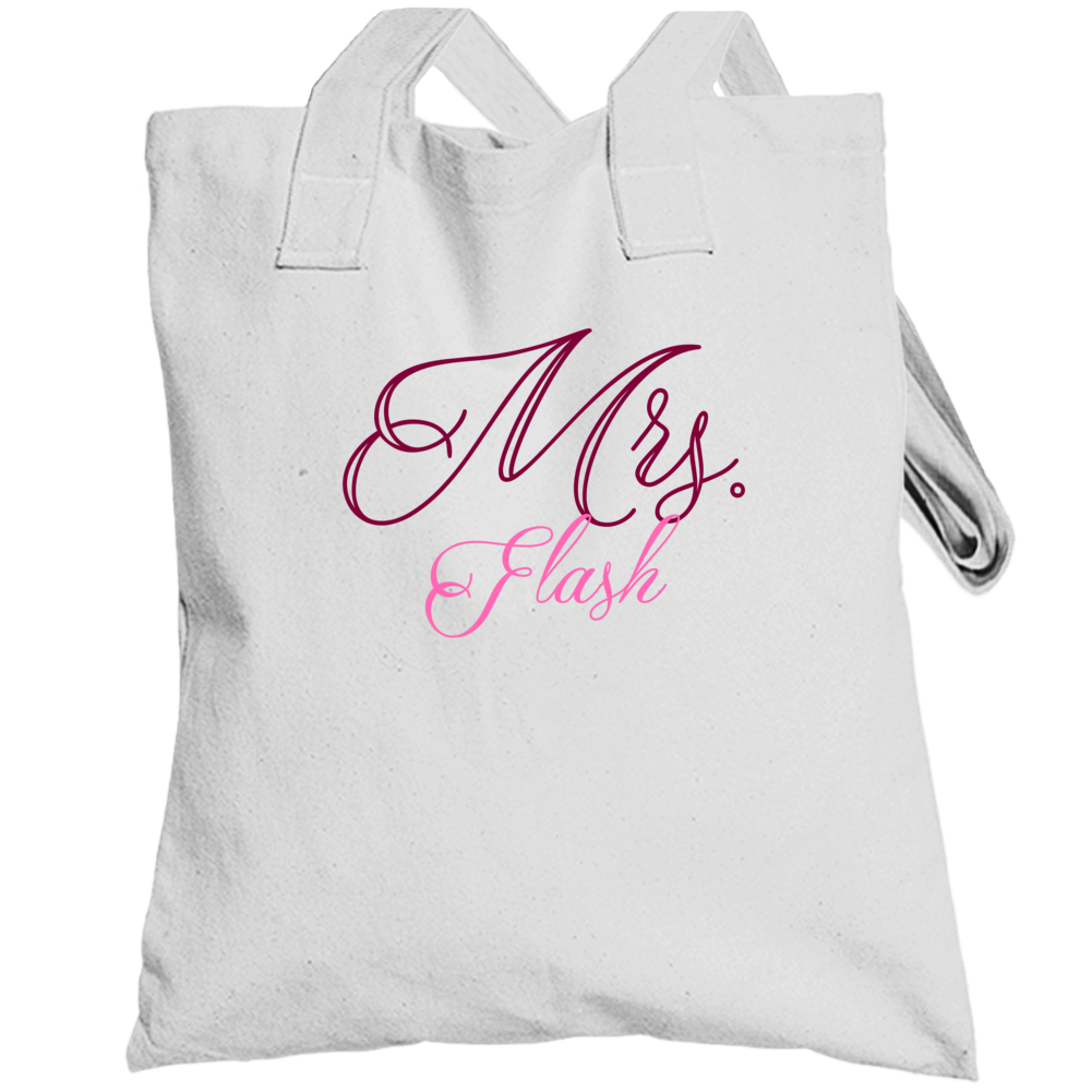 Mrs Flash Last Name Funny Totebag Mrs Flash Last Name Funny Totebag