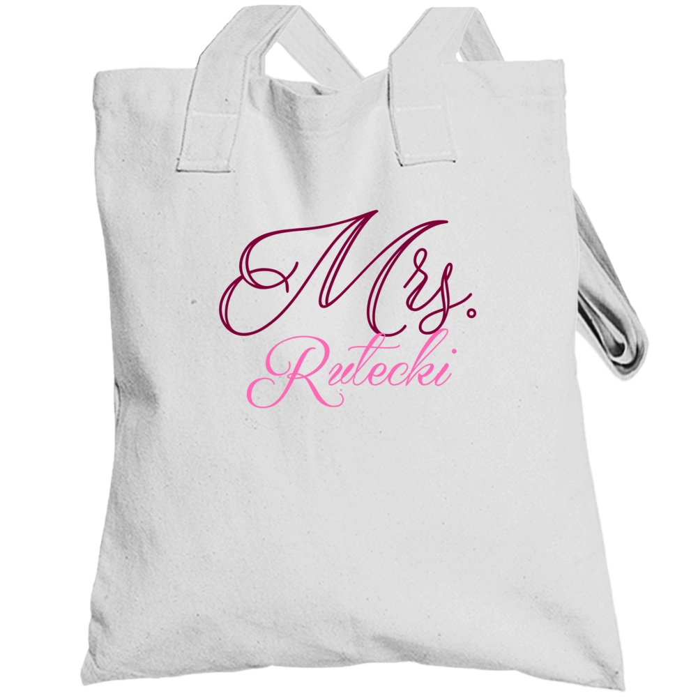 Mrs Rutecki Last Name Funny Totebag Mrs Rutecki Last Name Funny Totebag