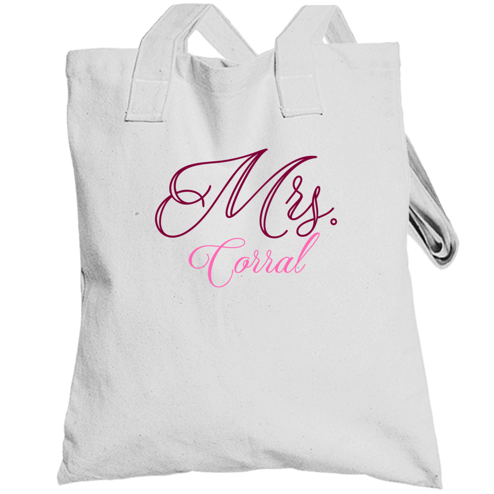 Mrs Corral Last Name Funny Totebag Mrs Corral Last Name Funny Totebag