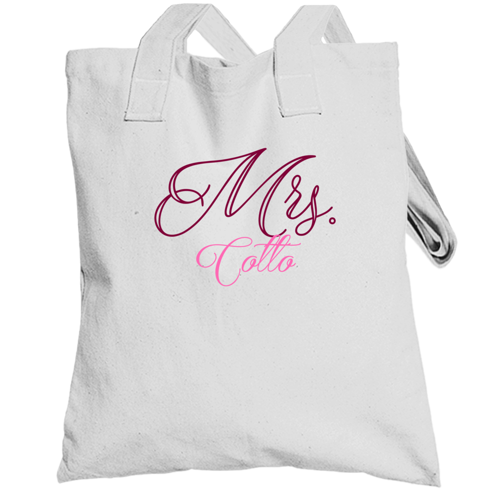 Mrs Cotto Last Name Funny Totebag Mrs Cotto Last Name Funny Totebag