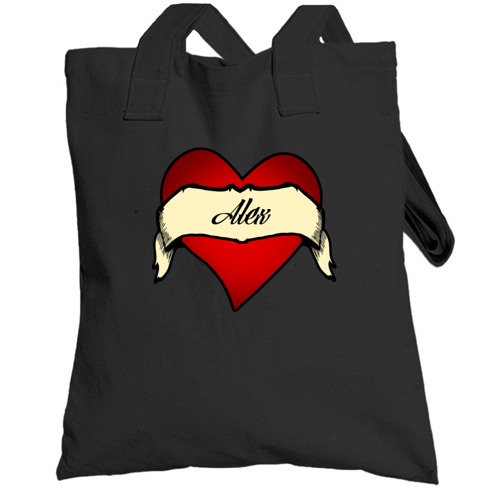 Heart Alex Tattoo Name Totebag Heart Alex Tattoo Name Totebag