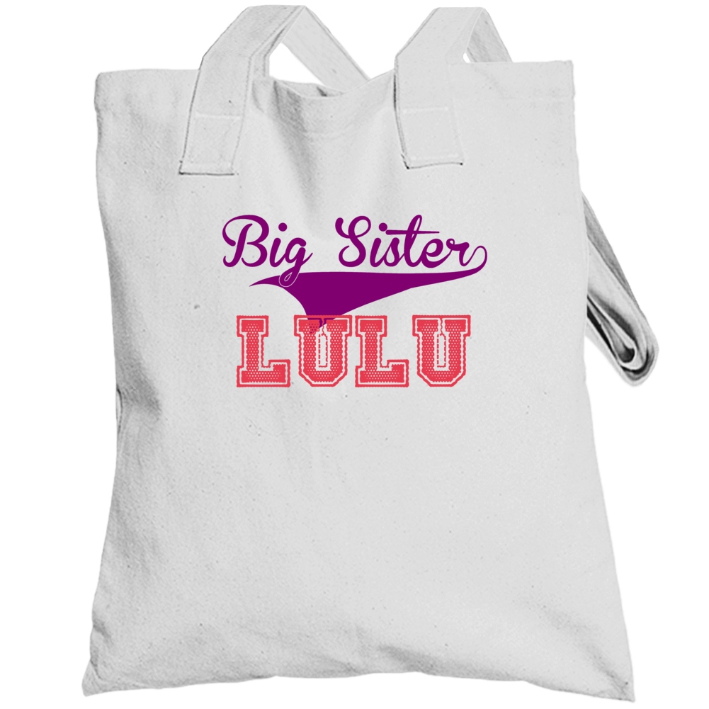 Lulu Big Sister Name Sports Totebag Lulu Big Sister Name Sports Totebag