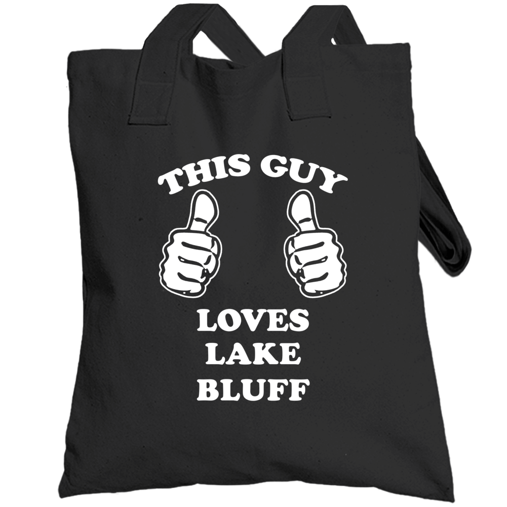 Lake Bluff This Guy Loves Illinois Totebag Lake Bluff This Guy Loves Illinois Totebag