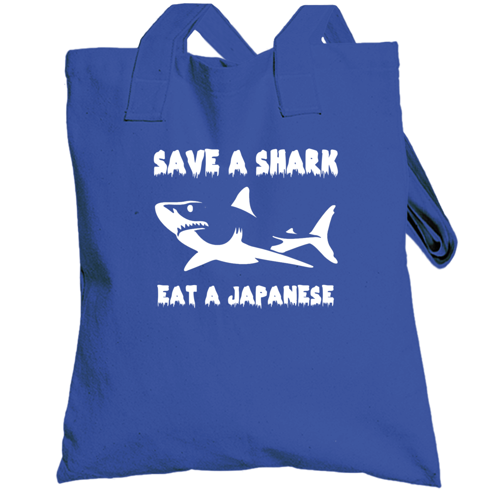 Save A Shark Eat A Japanese Funny Nationality Totebag