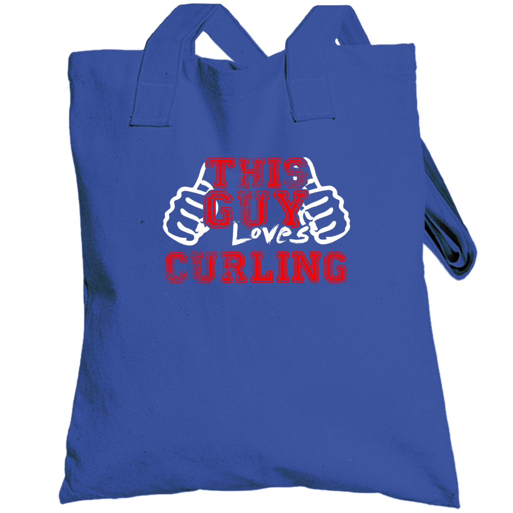 This Guy Thumbs Curling Favorite Sport Totebag This Guy Thumbs Curling Favorite Sport Totebag