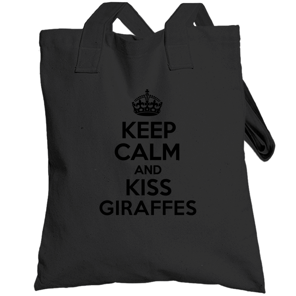Keep Calm And Kiss Giraffes Totebag Keep Calm And Kiss Giraffes Totebag
