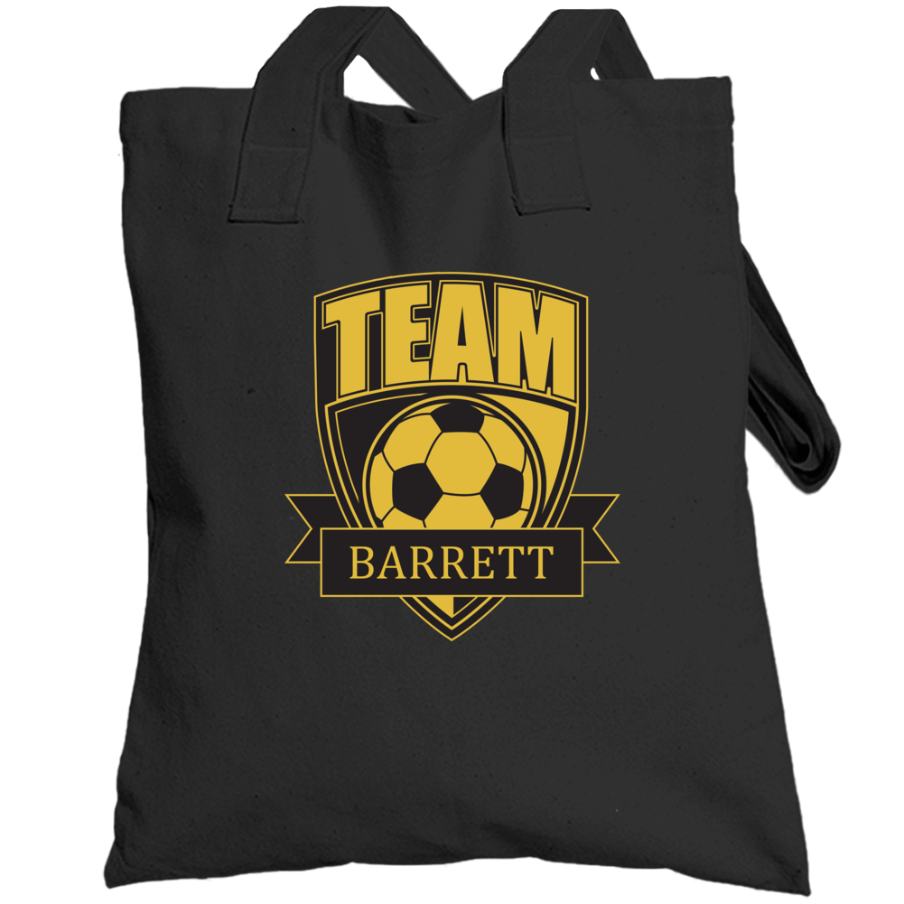 Team Barrett Last Name Soccer Totebag