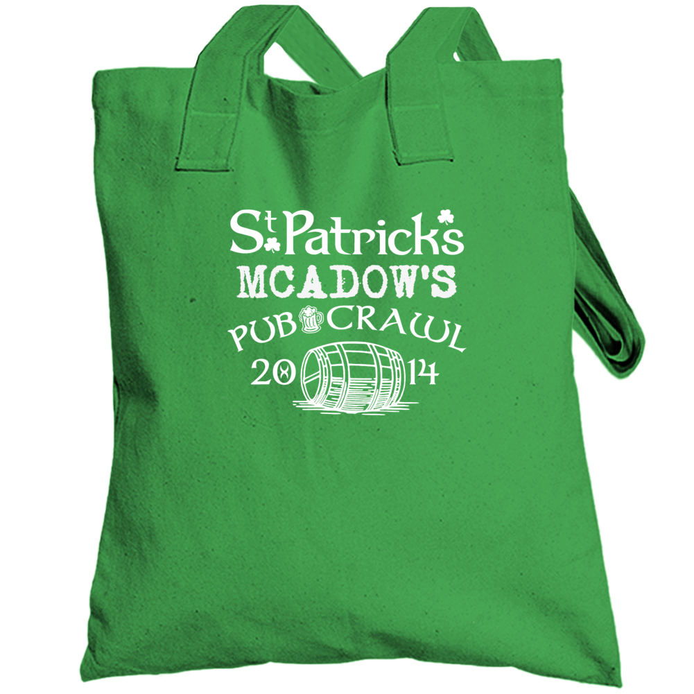 Mcadow Pub Crawl Clover Drinking Team  Irish St Patricks Day Totebag