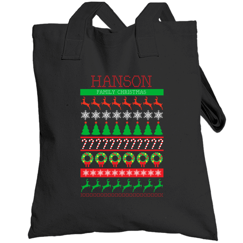 Hanson Family Christmas Ugly Sweater Funny Gift Totebag Hanson Family Christmas Ugly Sweater Funny Gift Totebag