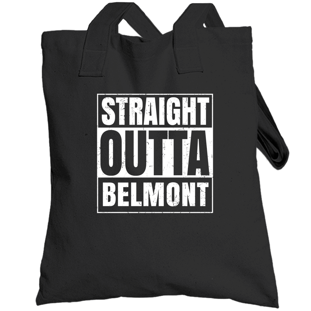 Straight Outta Belmont High School Funny Compton Parody Totebag