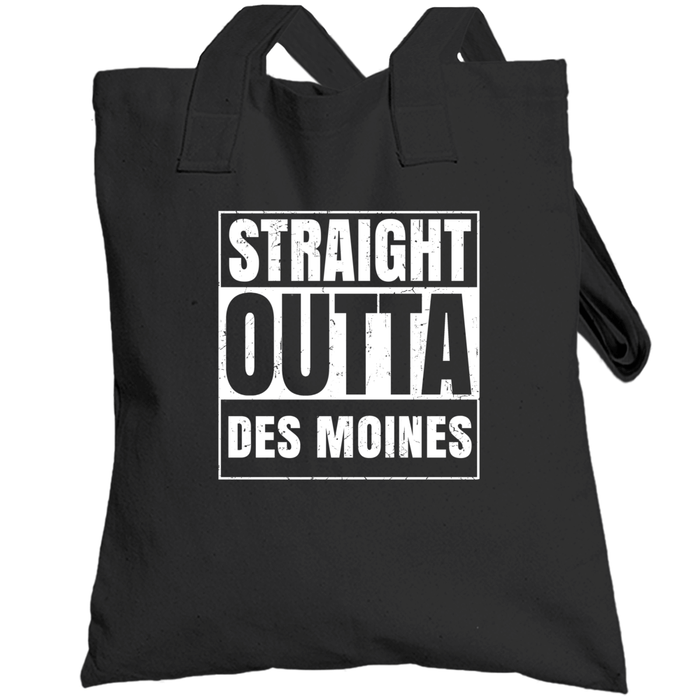 Straight Outta Des Moines High School Funny Compton Parody Totebag