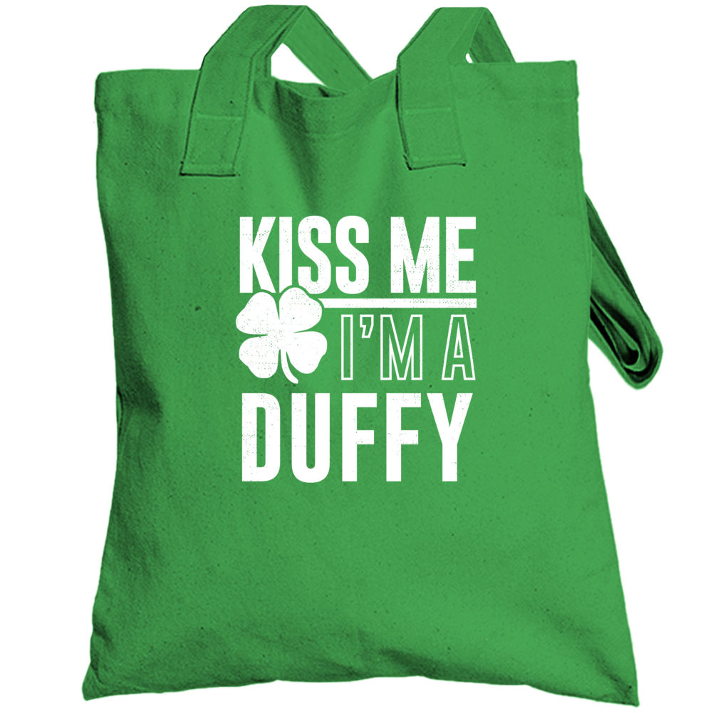 Duffy Kiss Me Im Irish Parody Custom Last Name St Patricks Day Totebag