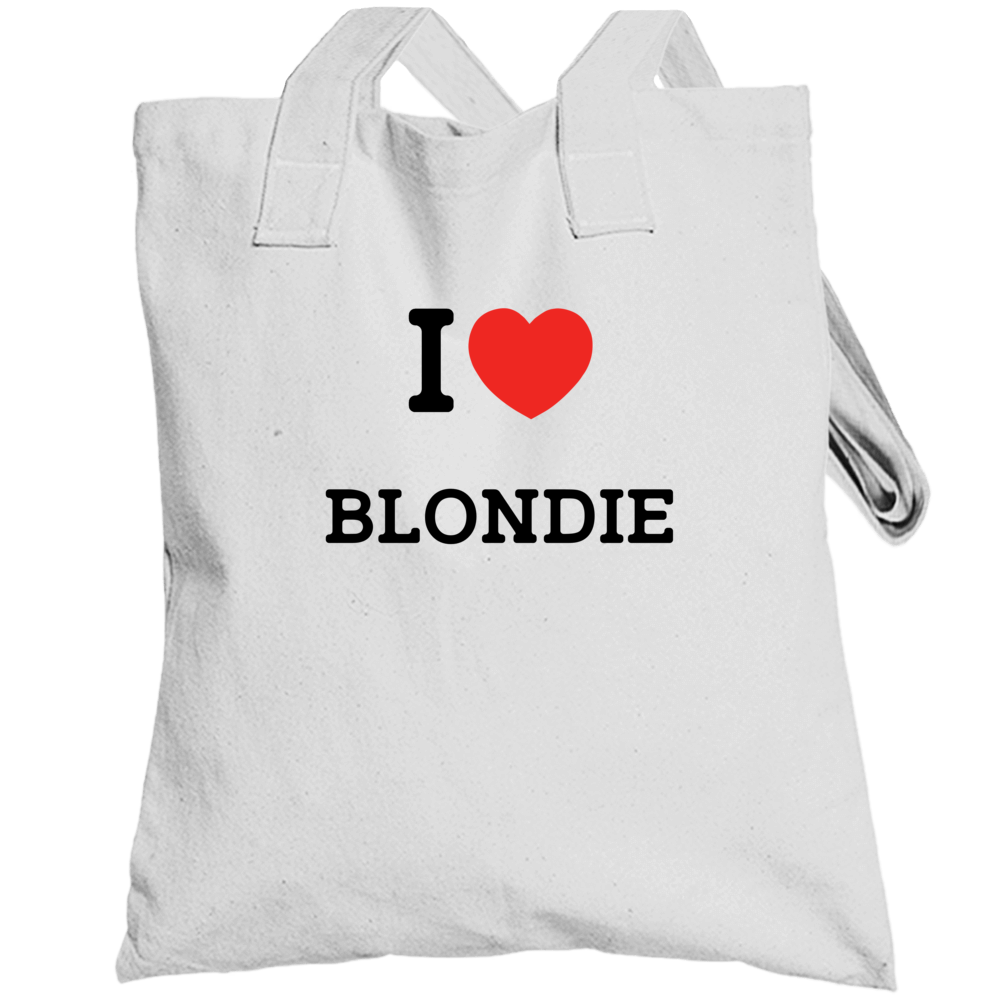 I Love Heart Blondie First Name Worn Look Totebag