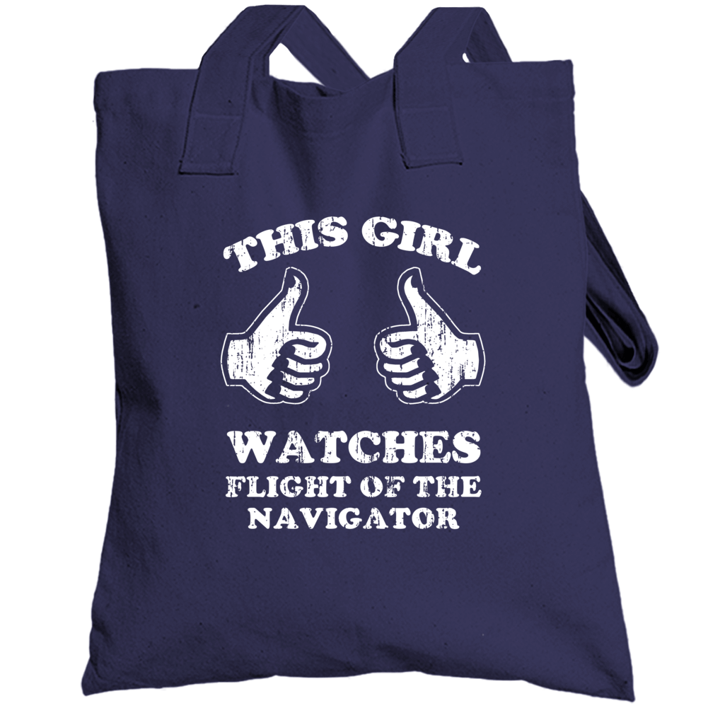 Flight Of The Navigator Sci Fi Movie Girl Watches Aged Totebag