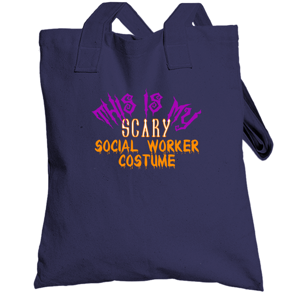 This Is My Scary Social Worker Costume Funny Halloween Totebag