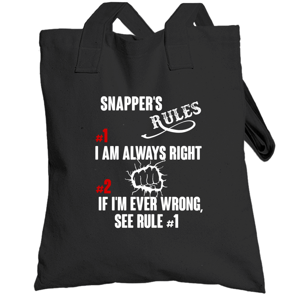 Snapper Funny Rules Totebag