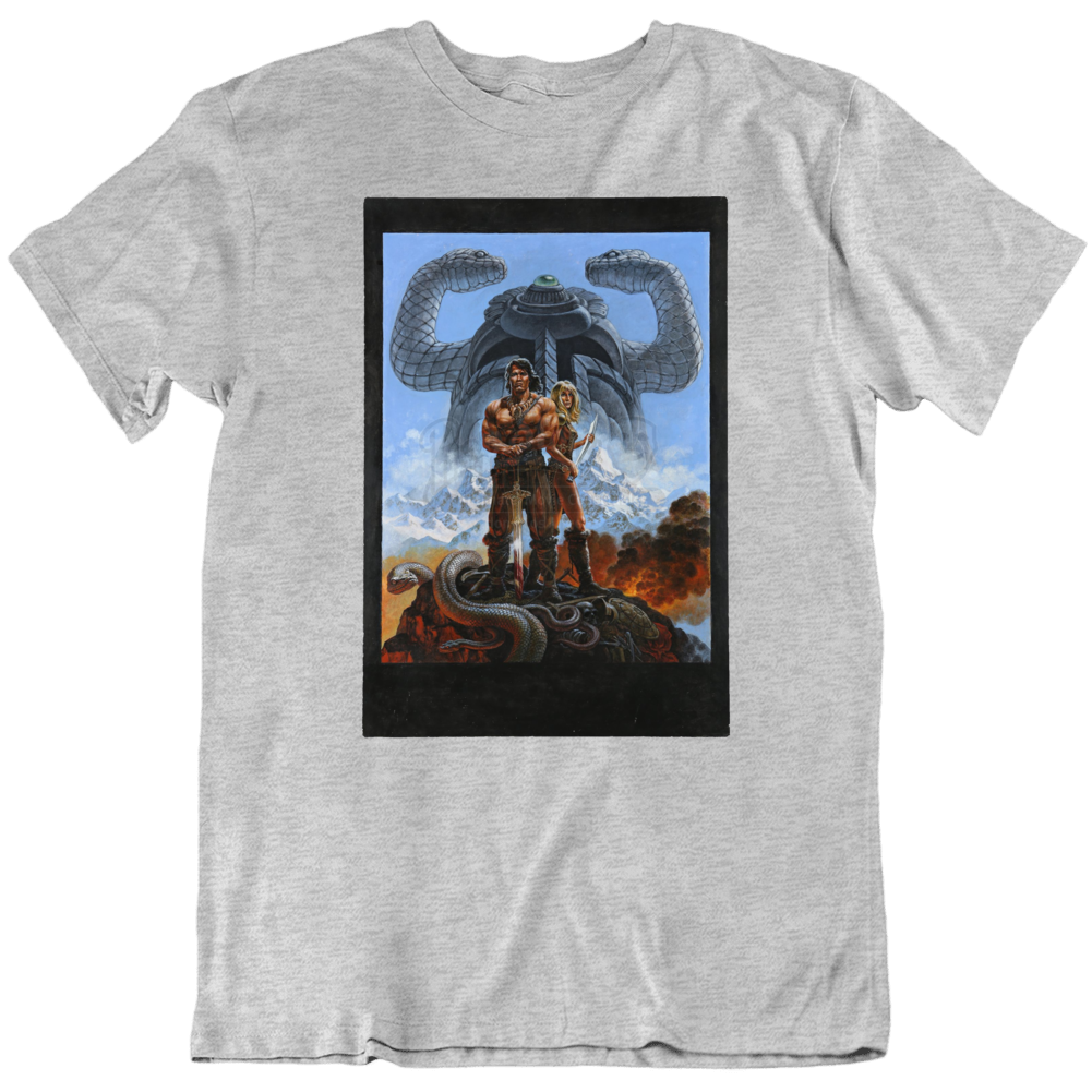 Conan The Barbarian Temple Backdrop 82 Movie Poster Style T Shirt