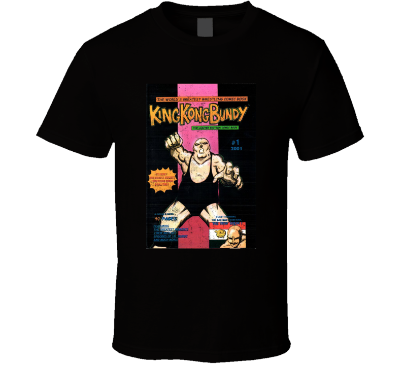 King Kong Bundy Comic Book Cover Wrestling Fan Distressed Look T Shirt