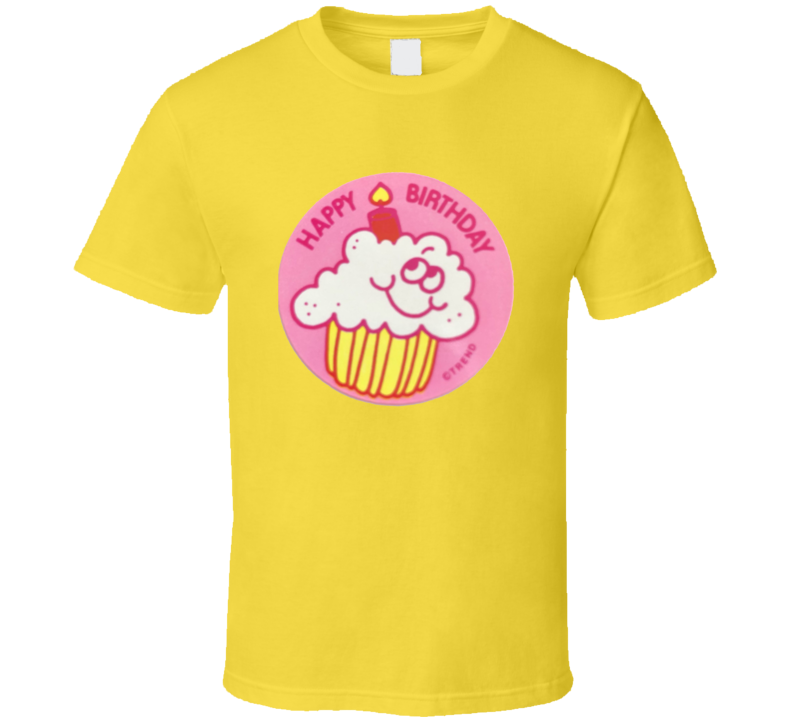 Scratch N Sniff Happy Birthday 80s Sticker Style T Shirt