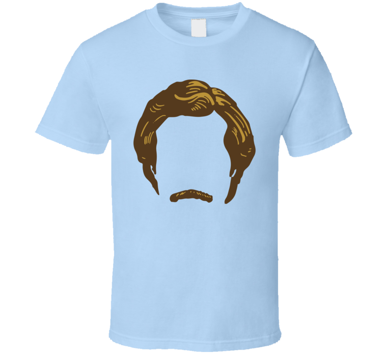 Ron Burgundy From Anchorman Mustache Colour Silhouette T Shirt