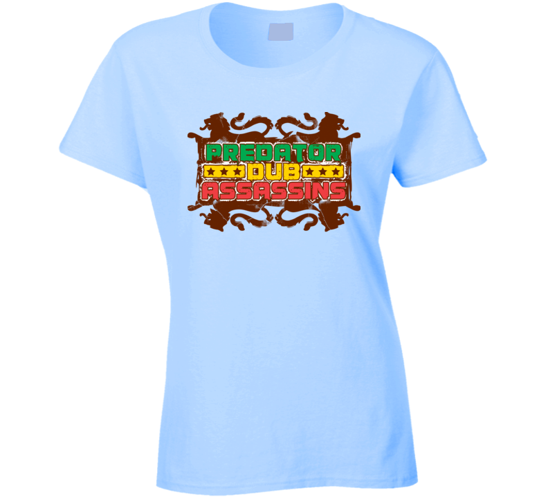 PDA 4 Lions (Ladies) brwn print Light Blue T Shirt PDA 4 Lions (Ladies) brwn print Light Blue T Shirt