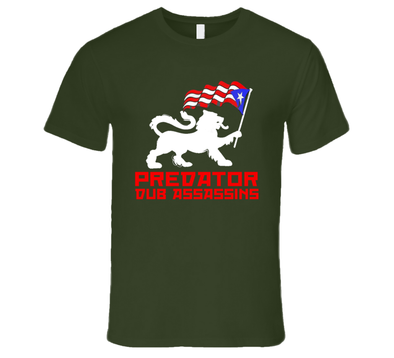 PDA Puerto Rico Lion wht print (Olive) T Shirt PDA Puerto Rico Lion wht print (Olive) T Shirt