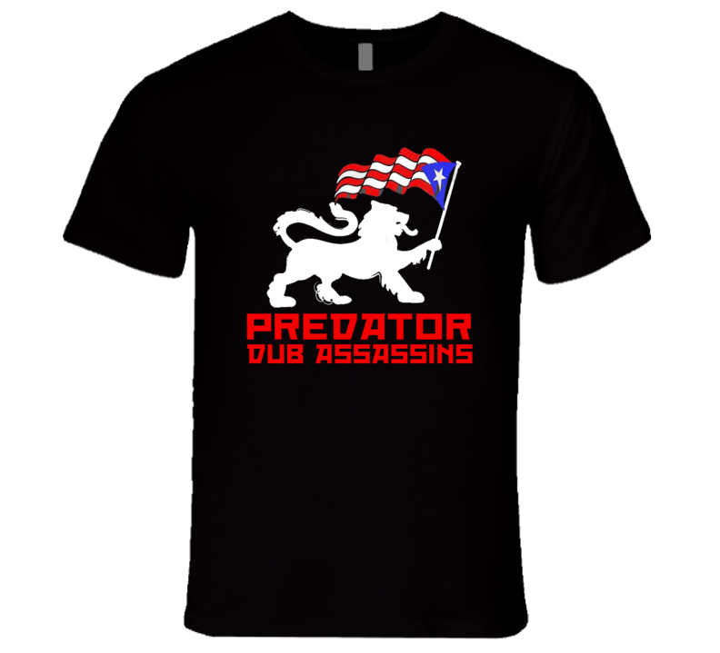 PDA Puerto Rico Lion wht print (Black) T Shirt PDA Puerto Rico Lion wht print (Black) T Shirt
