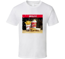 Milos Hamburgers Fast Food Restaurant Distressed Look T Shirt 1447810